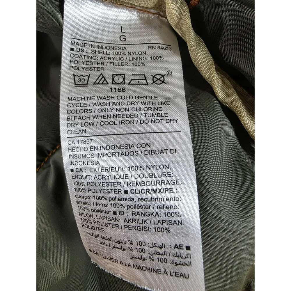 Old Navy‎ L Grid Quilt Puffer Jacket Men's SAFFLOWER Orange Water-Resistant Coat